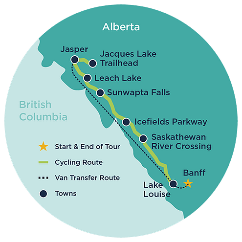 Canadian Rockies tour map